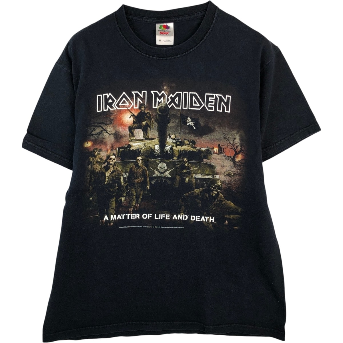 古着 フルーツオブザルーム FRUIT OF THE LOOM IRON MAIDEN アイアンメイデン ドクロ柄 スカル柄 バンドTシャツ バンT メンズM相当/eaa636763