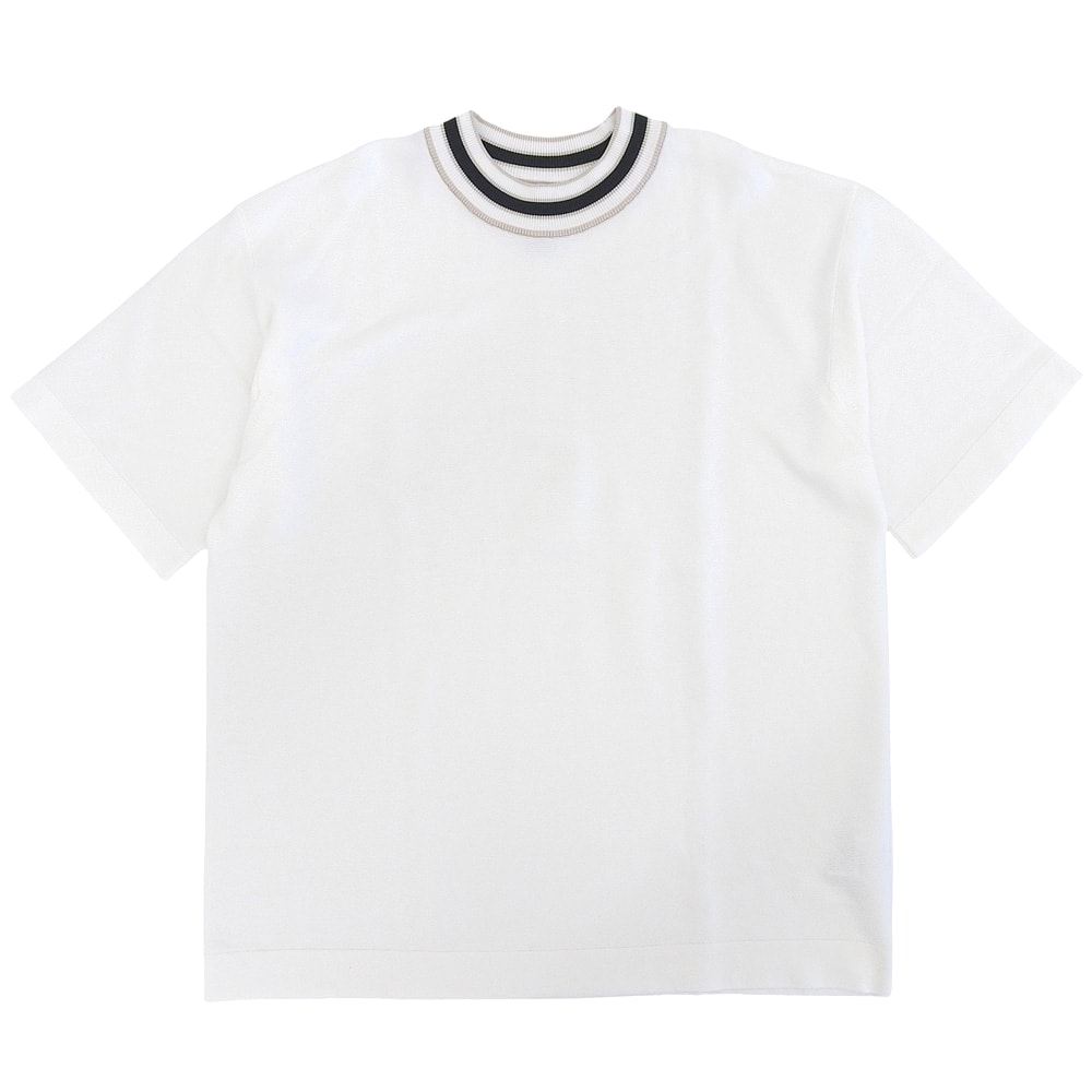 シーエフシーエル 美品 BS GARTER SHORT SLEEVE TEE SHIRT トップス メンズ ホワイト S S