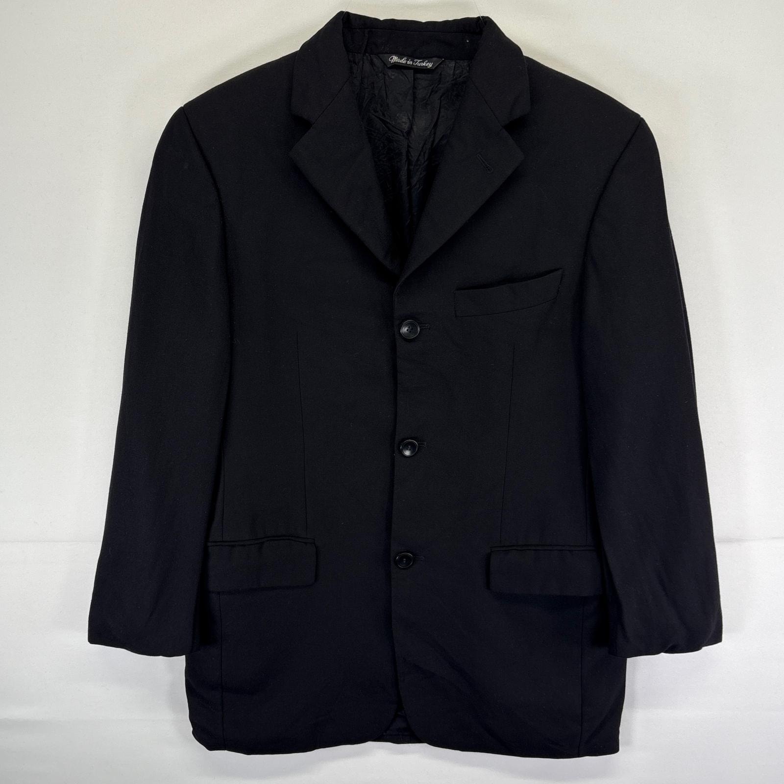 古着 バラクータ BARACUTA テーラードジャケット ブレザー スーツ ウール フォーマル 38R  ブラック メンズ