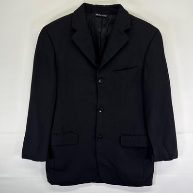 古着 バラクータ BARACUTA テーラードジャケット ブレザー スーツ ウール フォーマル 38R ブラック メンズ