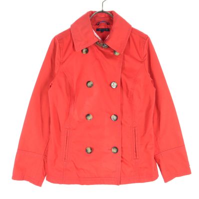 TOMMY HILFIGER トミーヒルフィガー 長袖 ショート丈 トレンチコート M オレンジ
