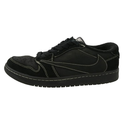 NIKE ナイキ DM7866-001 × Travis Scott Air Jordan 1 Low OG SP Black Phantom トラヴィススコット エアジョーダン1 ロー OG SP ブラック ファントム ローカットスニーカー 27cm【中古】