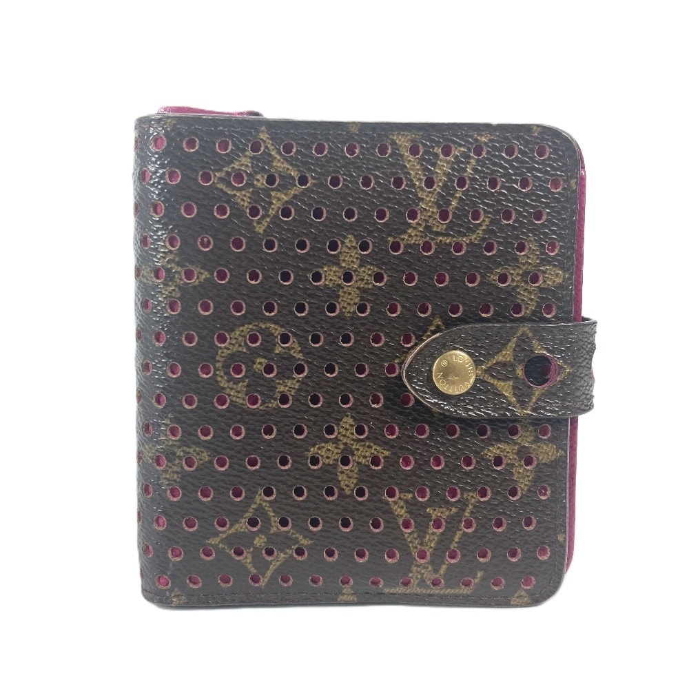 ルイヴィトン LOUIS VUITTON コンパクトジップ M95188  モノグラムペルフォ コンパクトウォレット 財布 2つ折り財布 モノグラムキャンバス  フューシャ ピンク