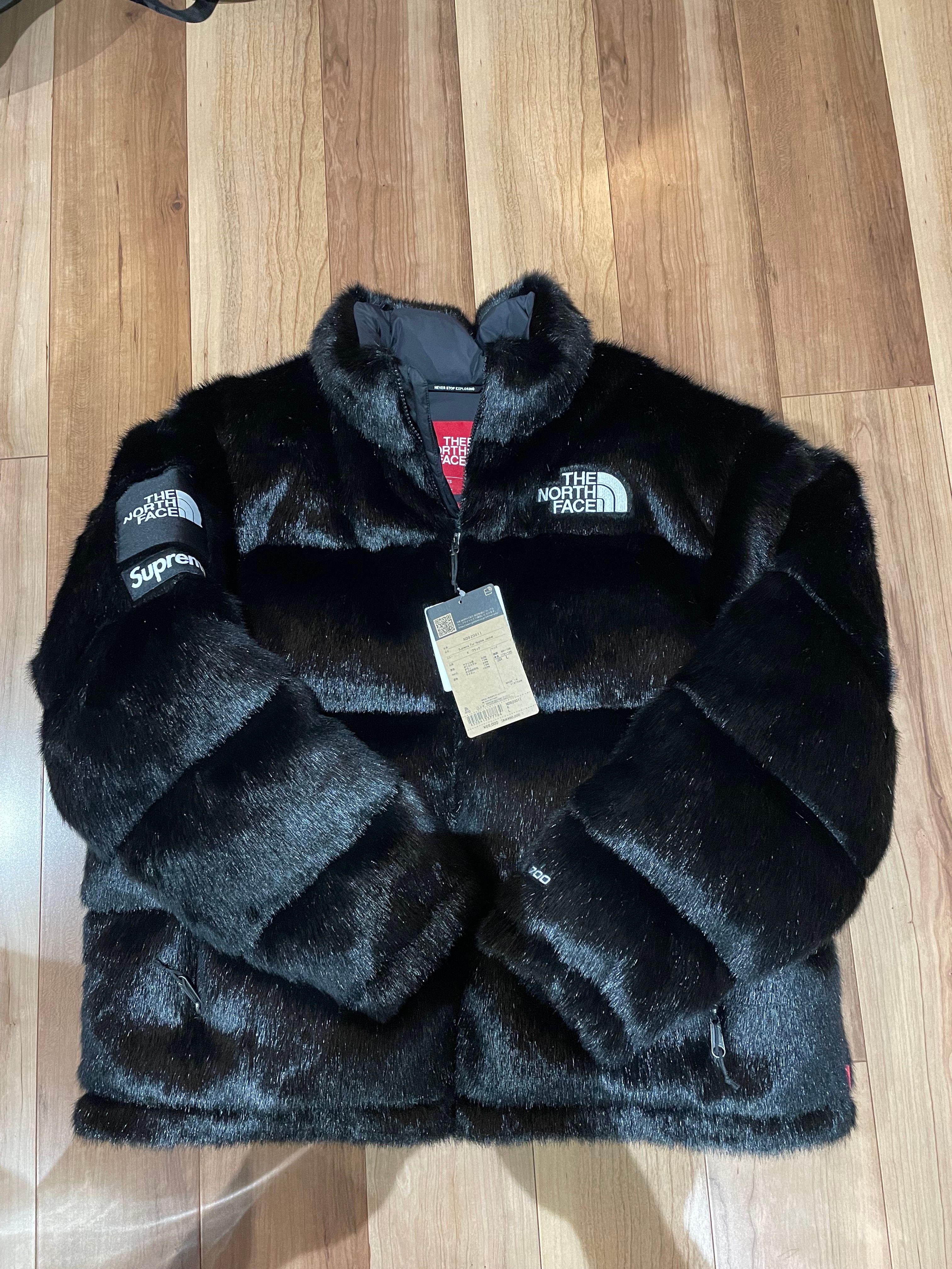 Supreme x The North Face Faux Fur Nuptse Jacket "Black"