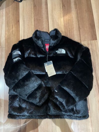 Supreme x The North Face Faux Fur Nuptse Jacket "Black"