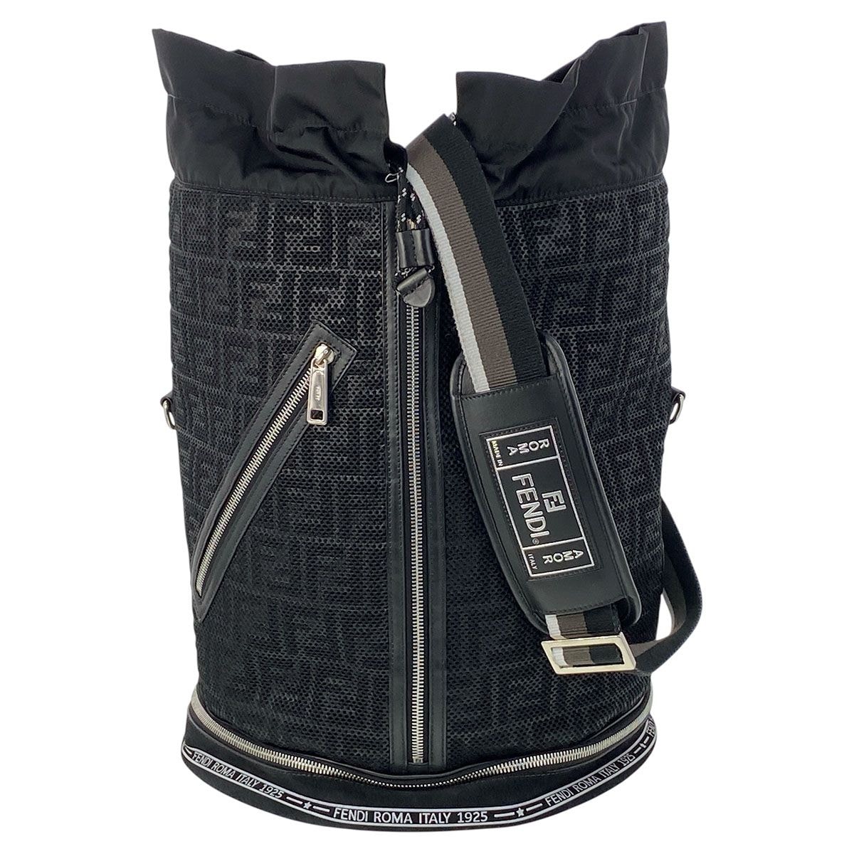 FENDI フェンディ ズッカ 2WAYバッグ ショルダーバッグ 7VA451 ナイロン ブラック  メンズ【中古】