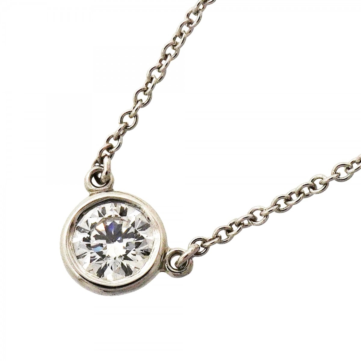 ★SALE【6jfb0425】ティファニー ネックレス バイザヤード 1PD Pt950 プラチナ ダイヤモンド【中古】レディース