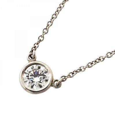 ★SALE【6jfb0425】ティファニー ネックレス バイザヤード 1PD Pt950 プラチナ ダイヤモンド【中古】レディース