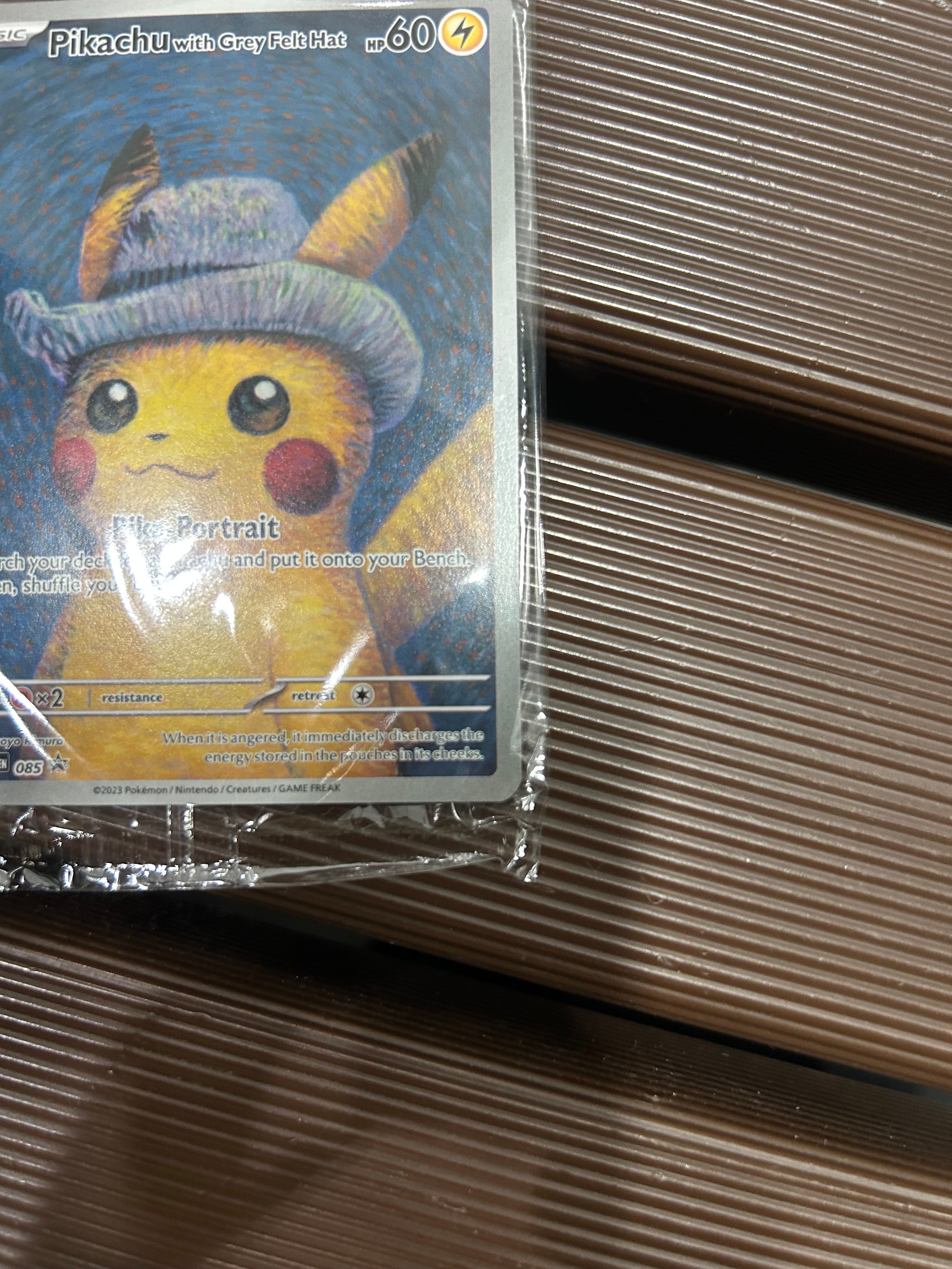 A]Pikachu with Grey Felt Hat: PROMO [SVP EN 085](SVP EN Promotional cards  Van gogh exhibition )[English Ver.] | SNKRDUNK