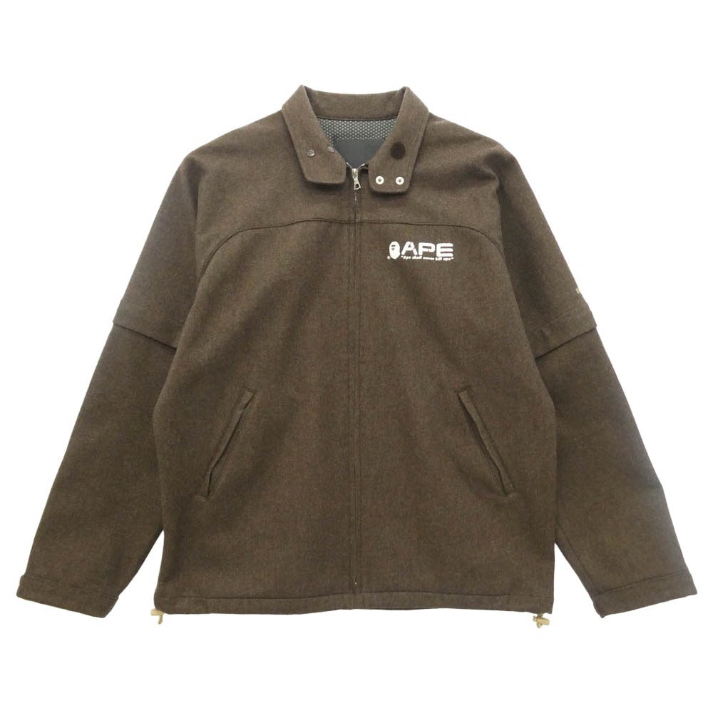 A BATHING APE アベイシングエイプ WINDSTOPPER ジップアップ ブルゾン ジャケット ブラウン系 XL【中古】