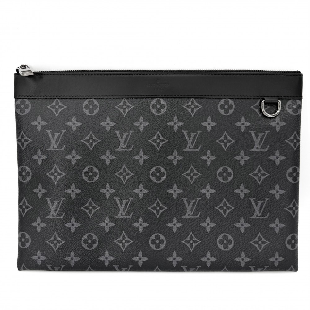 LOUIS VUITTON ルイヴィトン クラッチバッグ モノグラムエクリプス ポシェット・ディスカバリー セカンドバッグ M62291 ブラック 黒 シルバー金具 メンズ 美品【中古品】