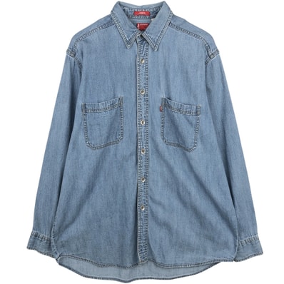 古着 00年代 リーバイス Levi's LOOSE FIT 長袖 デニムシャツ メンズM相当/eaa643509