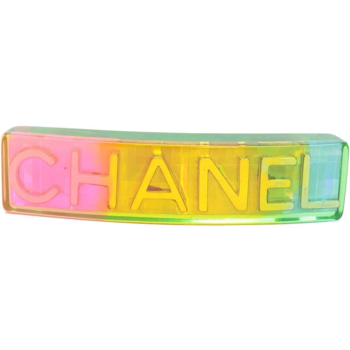 シャネル 97P ヴィンテージ オーロラグラデーション CHANELロゴ バレッタ