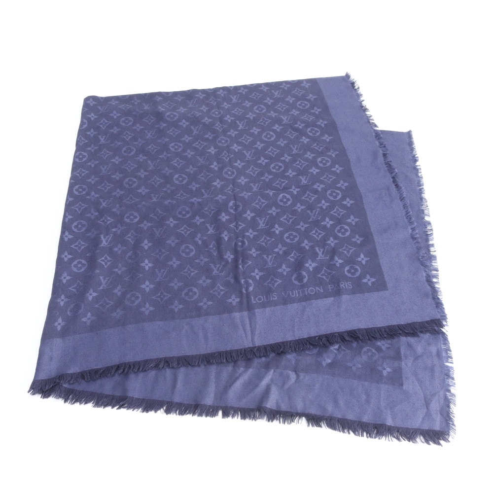 ■美品 ルイヴィトン モノグラムシルク 混 大判 ストール M72412