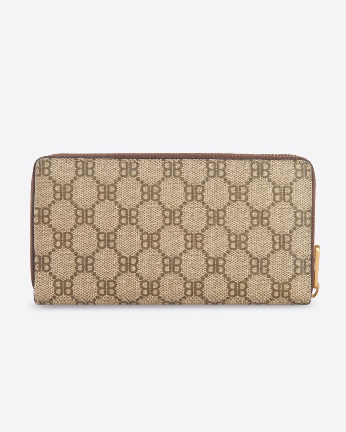 GUCCI x BALENCIAGA The Hacker Continental Zip Wallet Coating Canvas "Beige"