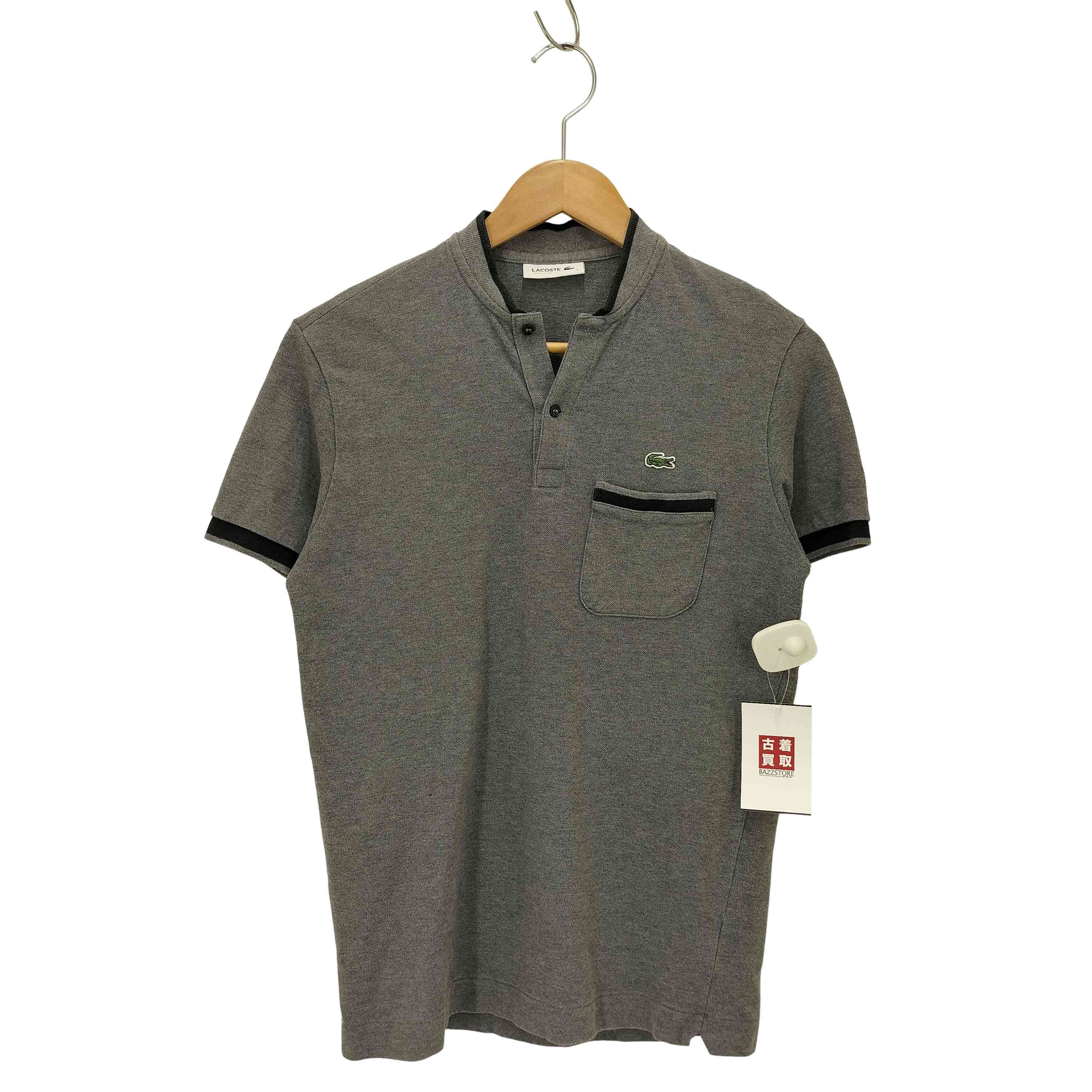 ワンポイント ワニ 鹿の子 ヘンリーネック半袖シャツ【1142206886312】