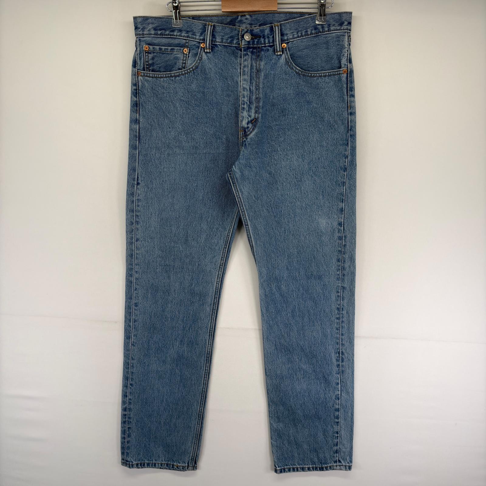 古着 リーバイス Levi's デニム パンツ 505 5ポケット 長ズボン ジップフライ ジーンズ ジーパン w36 L34  ブルー系 メンズ