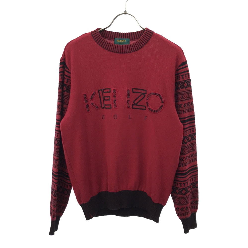 KENZO GOLF ケンゾーゴルフ 日本製 ゴルフ 長袖 セーター 1 レッド系 ニット