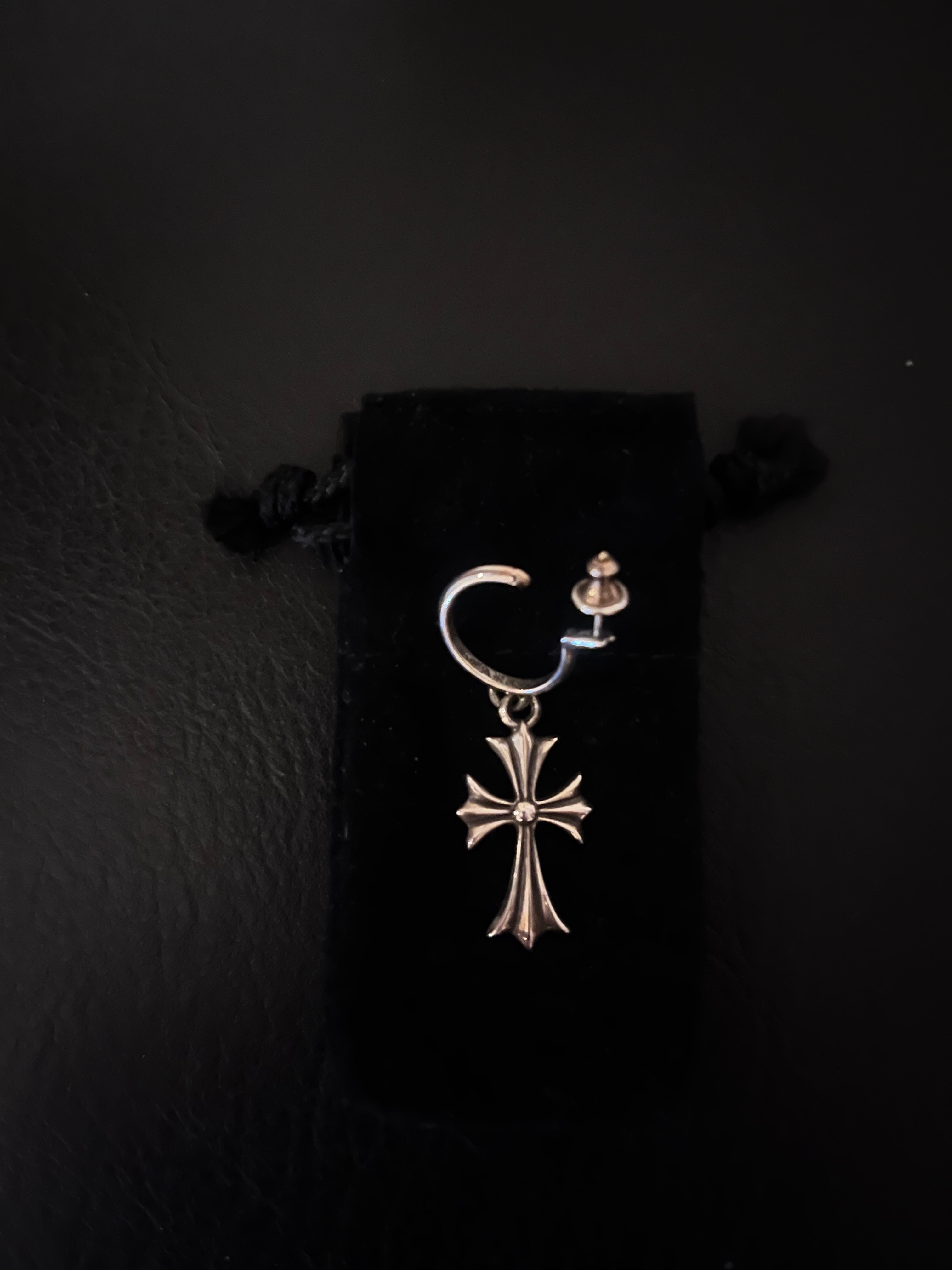 Chrome Hearts Hoop CH Cross Earrings "Silver"