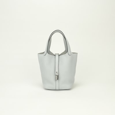 エルメス HERMES ピコタンロックPM 18 バッグ トートバッグ トリヨンクレマンス ブルーペール Blue pale ブルー Blueライトブルー Light blue 青 水色 シルバー金具 ハンドバッグ