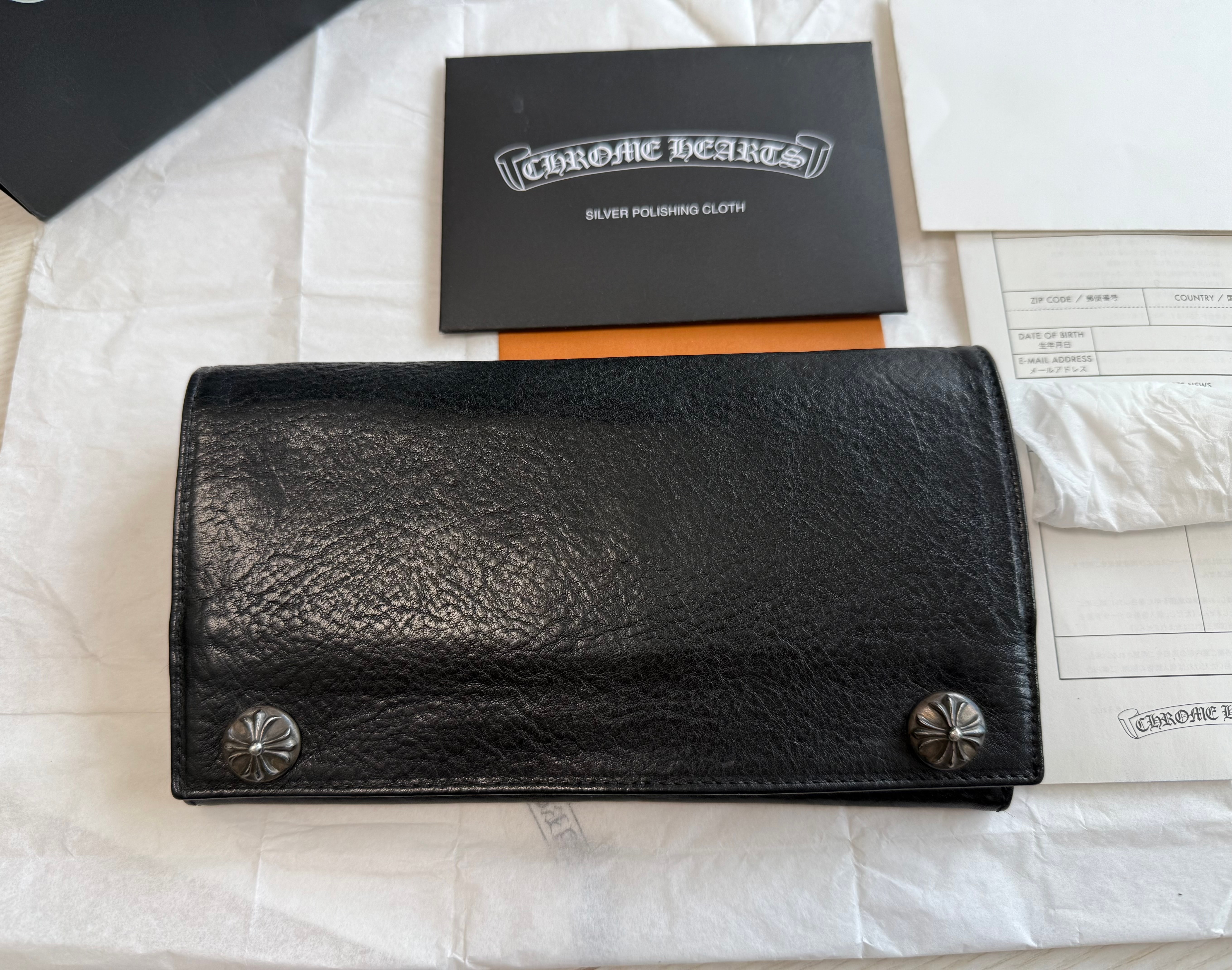 未使用級 使用期間数ヶ月 正規品!CHROME HEARTS クロムハーツ ロンググリーシーウォレット 財布