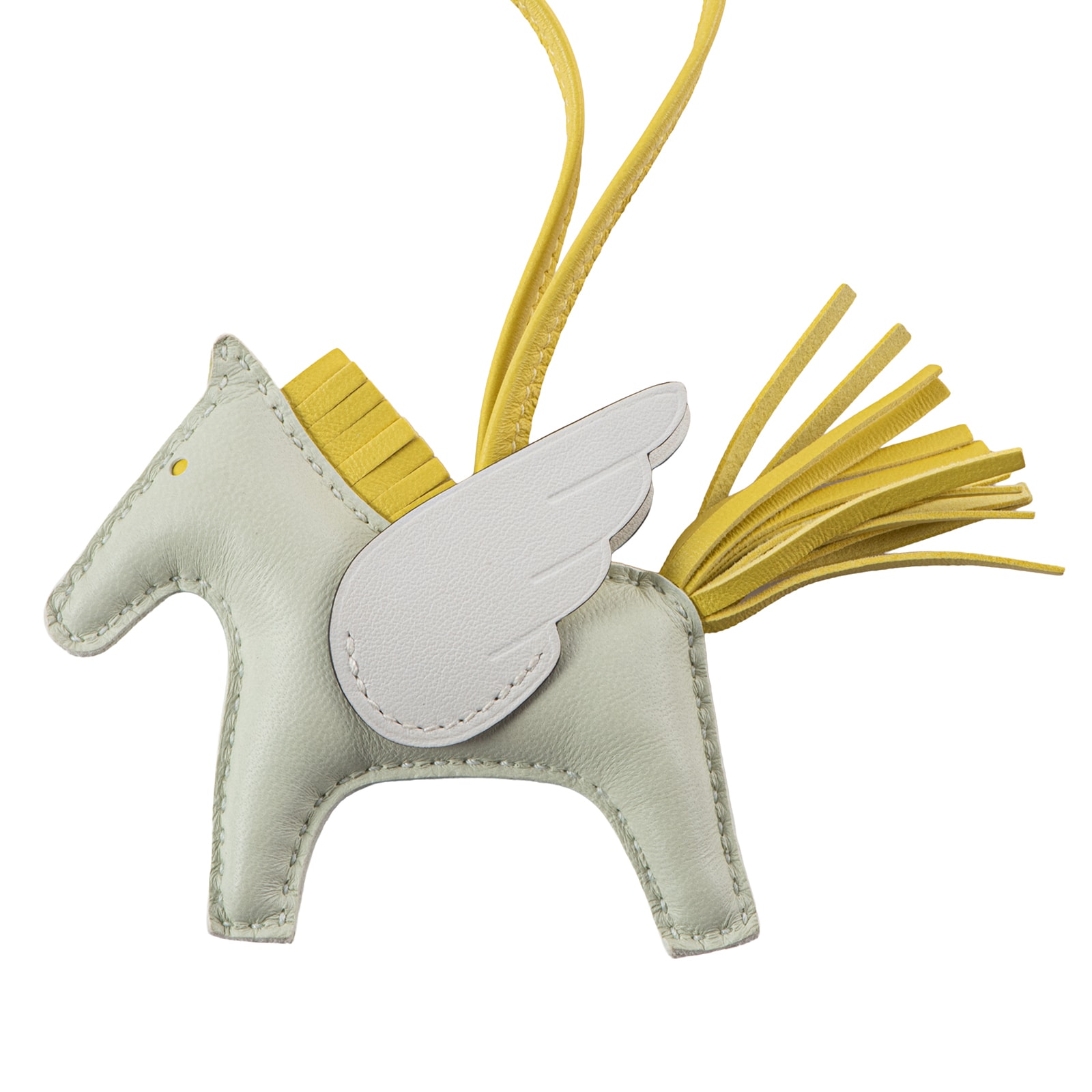 HERMES エルメス Rodeo ロデオ ペガサス PM チャーム ホース アニョーミロ ホワイト イエロー【中古】