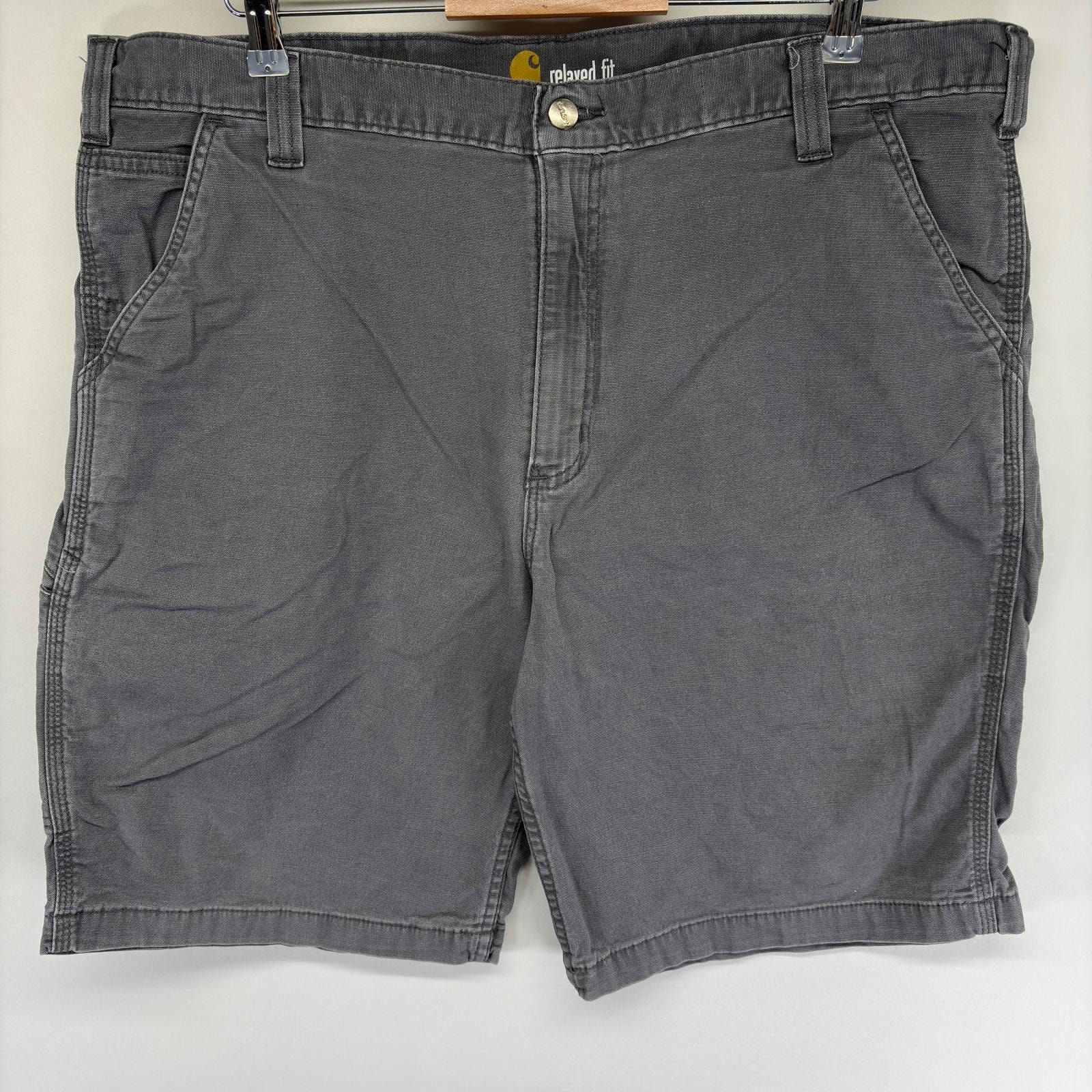 古着 カーハート Carhartt ダック パンツ ペインターパンツ ワーク ワンポイントロゴ ジッパーフライ w42  グレー系 メンズ