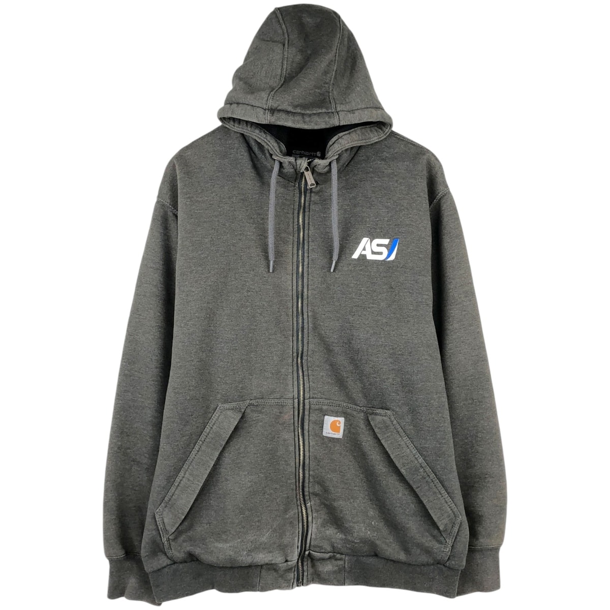 古着 カーハート Carhartt Loose Fit RAIN DEFENDER ASB アドバタイジング スウェットフルジップパーカー メンズL相当/eaa633018