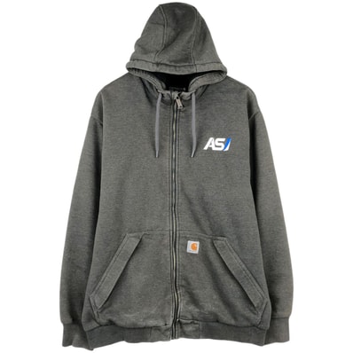 古着 カーハート Carhartt Loose Fit RAIN DEFENDER ASB アドバタイジング スウェットフルジップパーカー メンズL相当/eaa633018