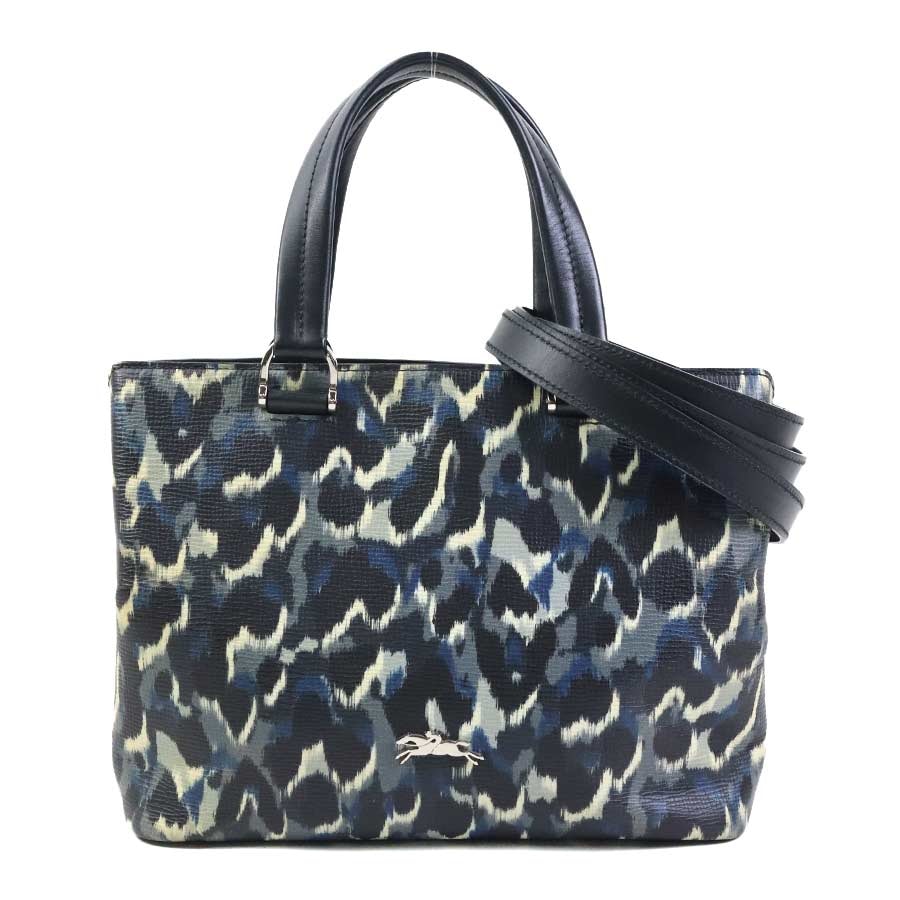 ロンシャン Longchamp ハンドバッグ ショルダーバッグ レザー ブラック系 レディース【中古】 56230g