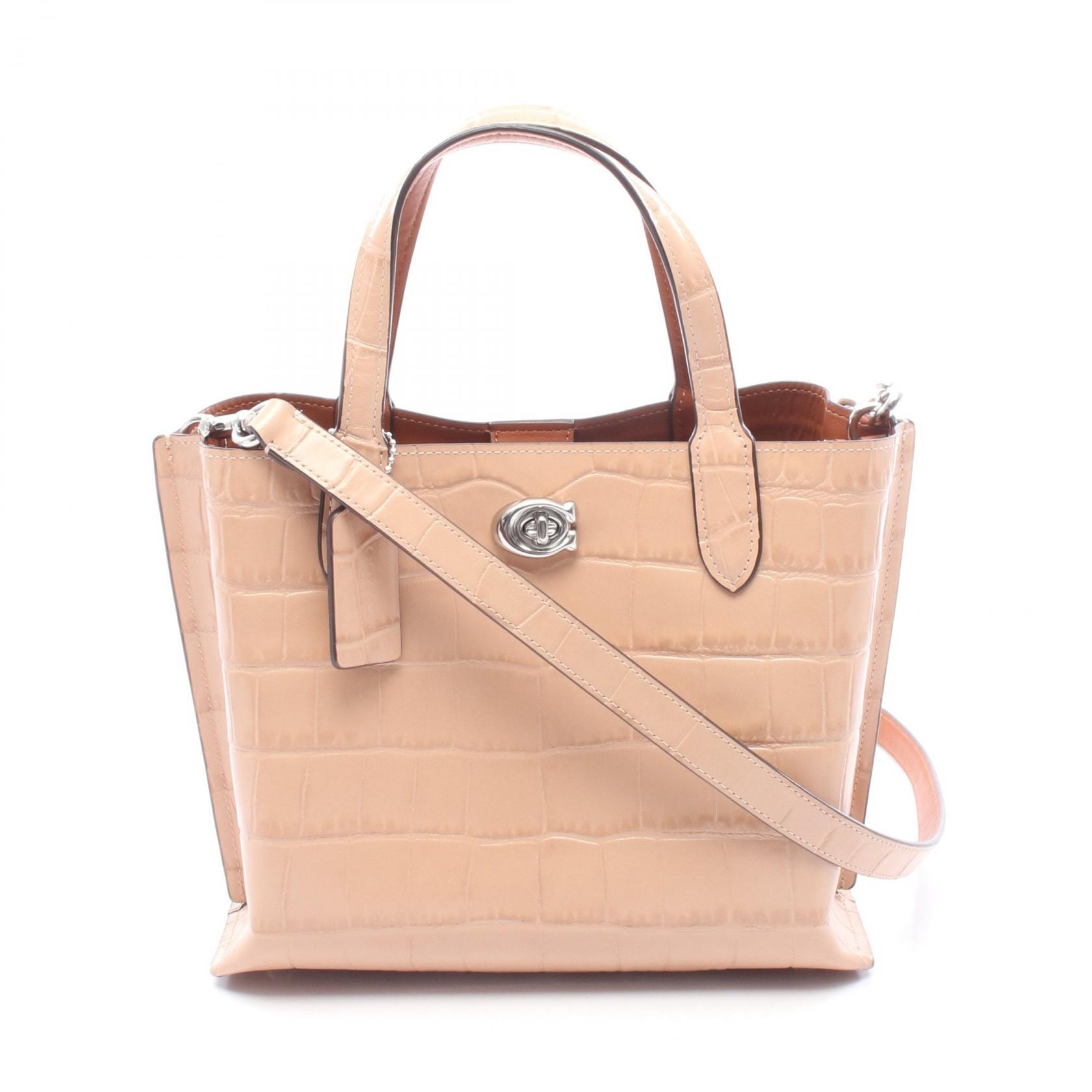 コーチ COACH WILLOW ウィロウ トート24 トートバッグ バッグ レザー レディース ピンク系 【中古】