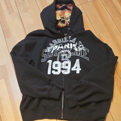 Supreme x MM6 Maison Margiela Zip Up Hooded Sweatshirt "Black"