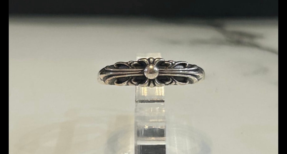 Chrome Hearts Baby Classic Floral Cross Ring "Silver"