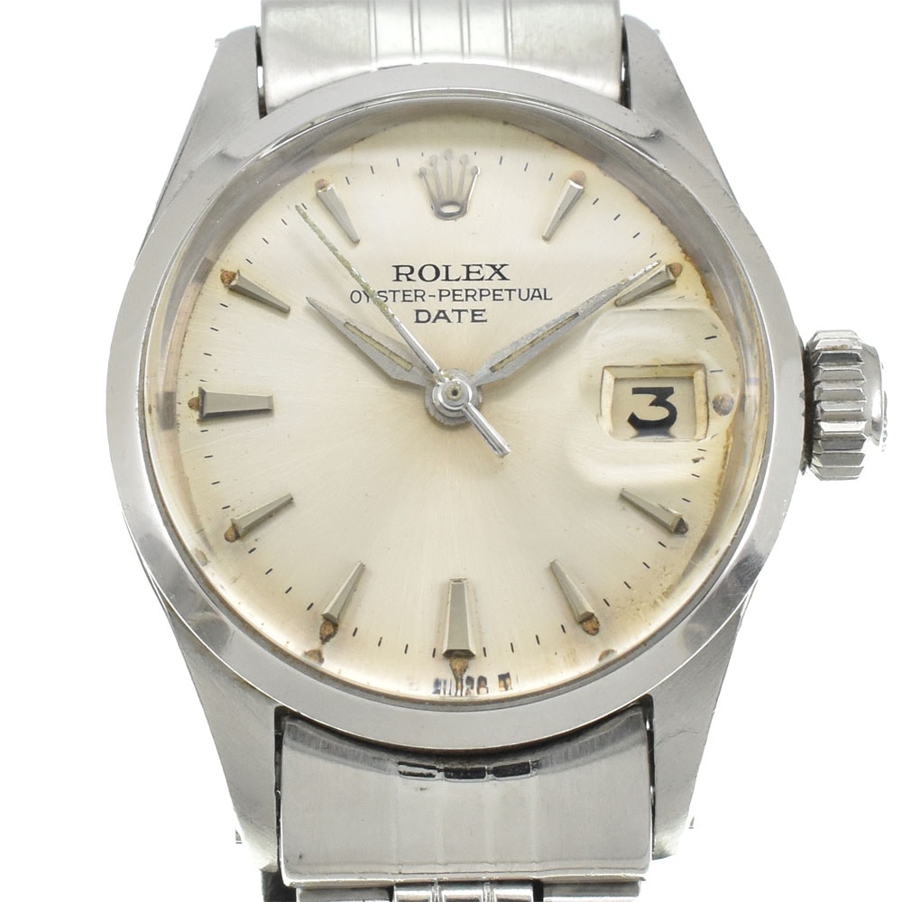 ロレックス ROLEX 6516 ヴィンテージ オイスターパーペチュアルデイト Cal.1160 バタフライローター 自動巻き レディース 良品 G#144360