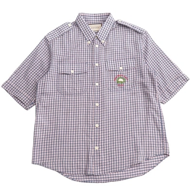 ■美品■GUCCI グッチ 半袖シャツ サイズ46 MON PETIT CHOU チェック イタリア製 ブランド古着【中古】20260617/RA9854