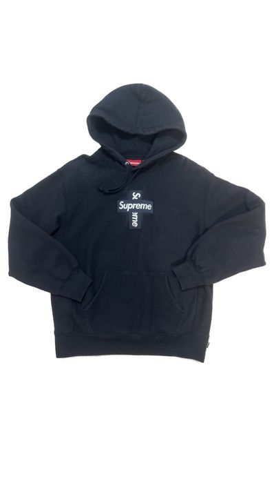 Supreme Cross Box Logo Hooded Sweatshirt "Black"