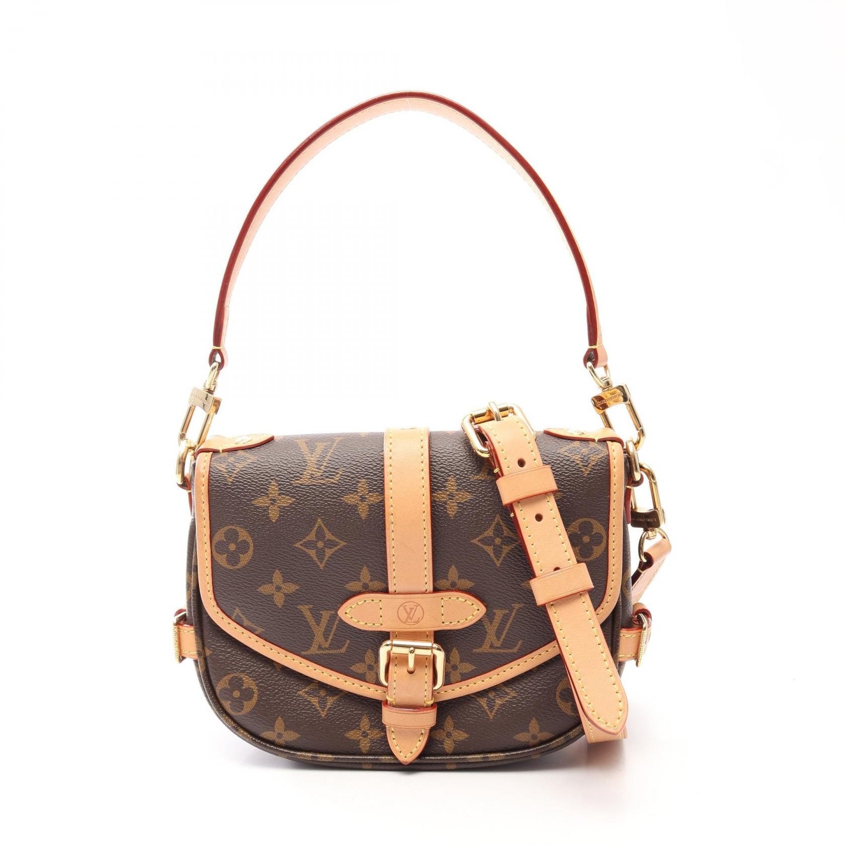 ルイ・ヴィトン LOUIS VUITTON ソミュールBB モノグラム 2WAY ハンドバッグ バッグ PVCコーティングキャンバス レザー モノグラム レディース ブラウン系 M46740 【中古】
