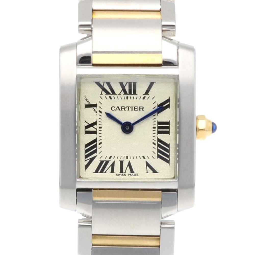 カルティエ タンクフランセーズSM 腕時計 時計 ステンレススチール 2384 クオーツ レディース 1年保証 CARTIER 中古