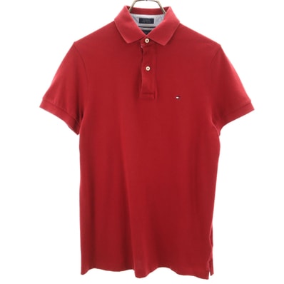 TOMMY HILFIGER トミーヒルフィガー 半袖 カスタムフィット ポロシャツ XS レッド