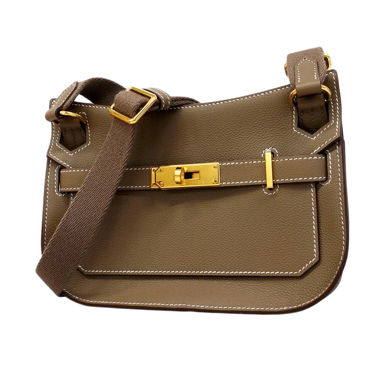 ★SALE【6fa1926】エルメス ショルダーバッグ ジプシエールミニ エバーカラー エトゥープ ゴールド金具 W刻印【中古】レディース