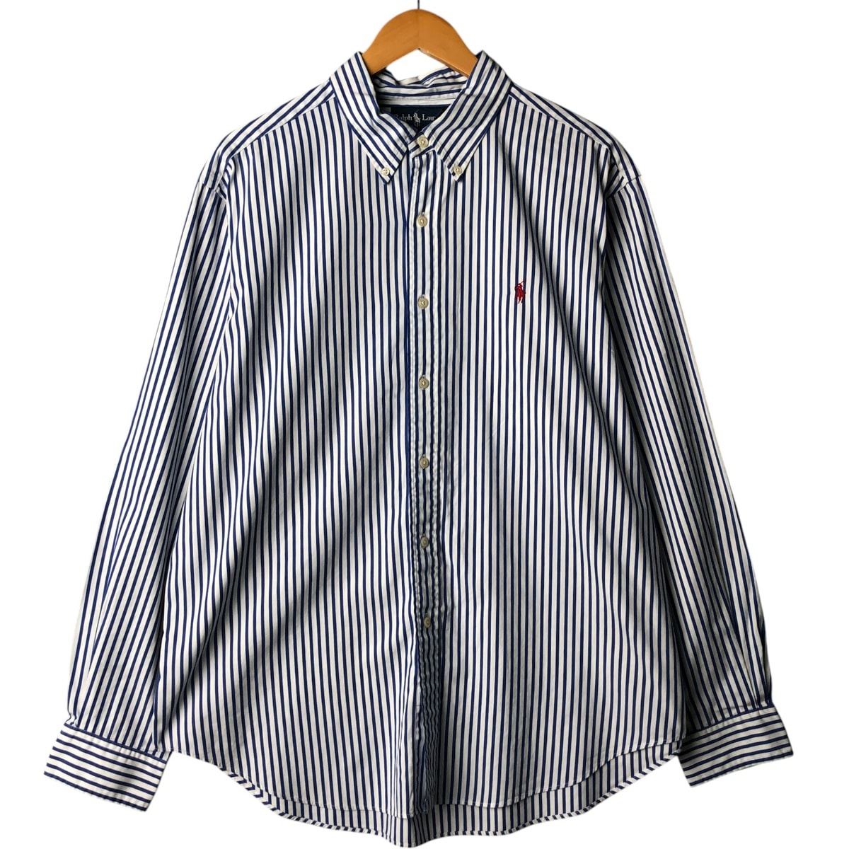 古着 ラルフローレン Ralph Lauren CLASSIC FIT 長袖 ボタンダウンストライプシャツ メンズXL相当/eaa568442