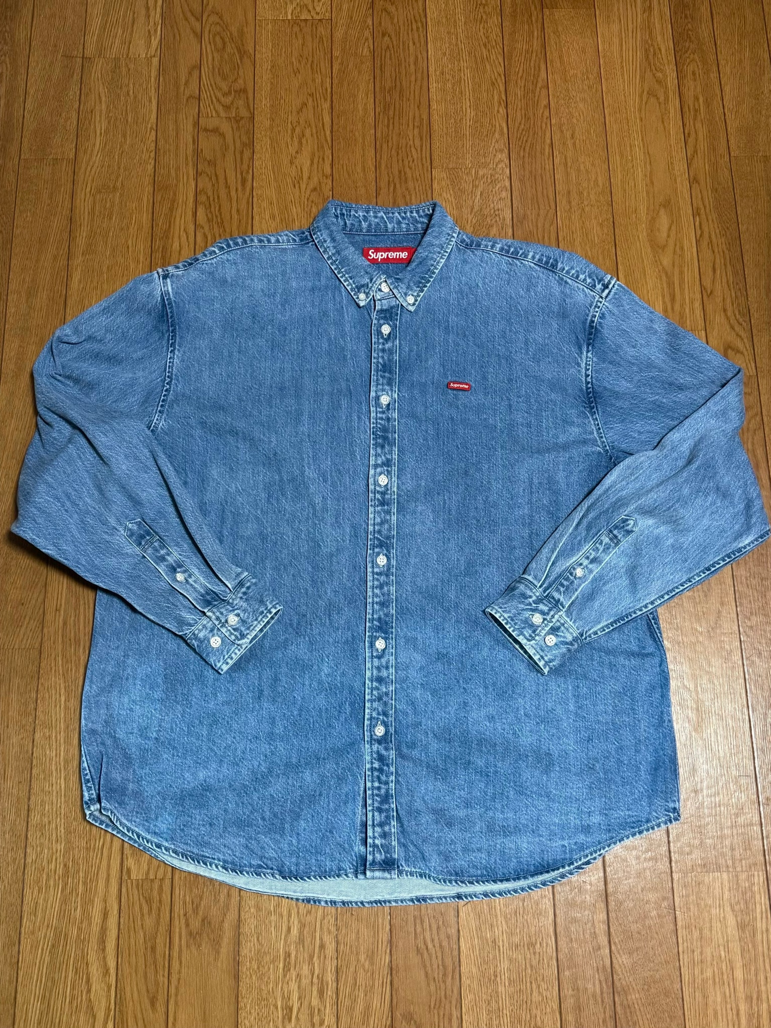 Supreme Small Box Denim Shirt "Washed Indigo" (25SS)