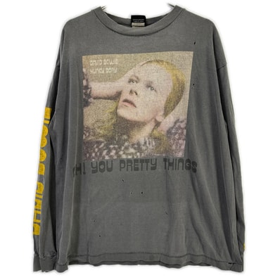 セントマイケル SM-A22-0000-075 グレー DAVID BOWIE 長袖Tシャツ XL