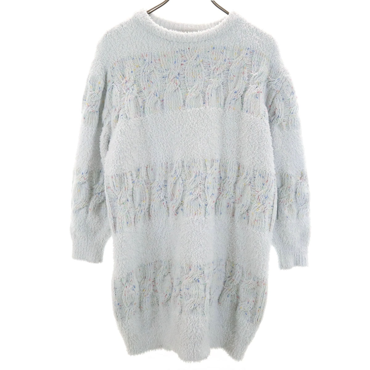 gelato pique ジェラートピケ 長袖 カラースプレー ルームウェア F ブルー系 ふわもこ ワンピース