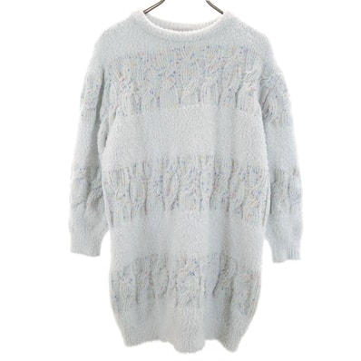 gelato pique ジェラートピケ 長袖 カラースプレー ルームウェア F ブルー系 ふわもこ ワンピース