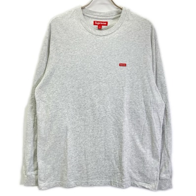 シュプリーム 25FW ホワイト Small Box L/S Tee スモールボックスロゴロングスリーブカットソー M
