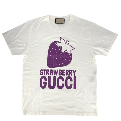 GUCCI グッチ 半袖Tシャツ ストロベリー ロゴプリントクルーネックTシャツ トップス アパレル 服 M 548334 ホワイト 白 パープル 紫
コットン メンズ 春 夏 美品【中古品】