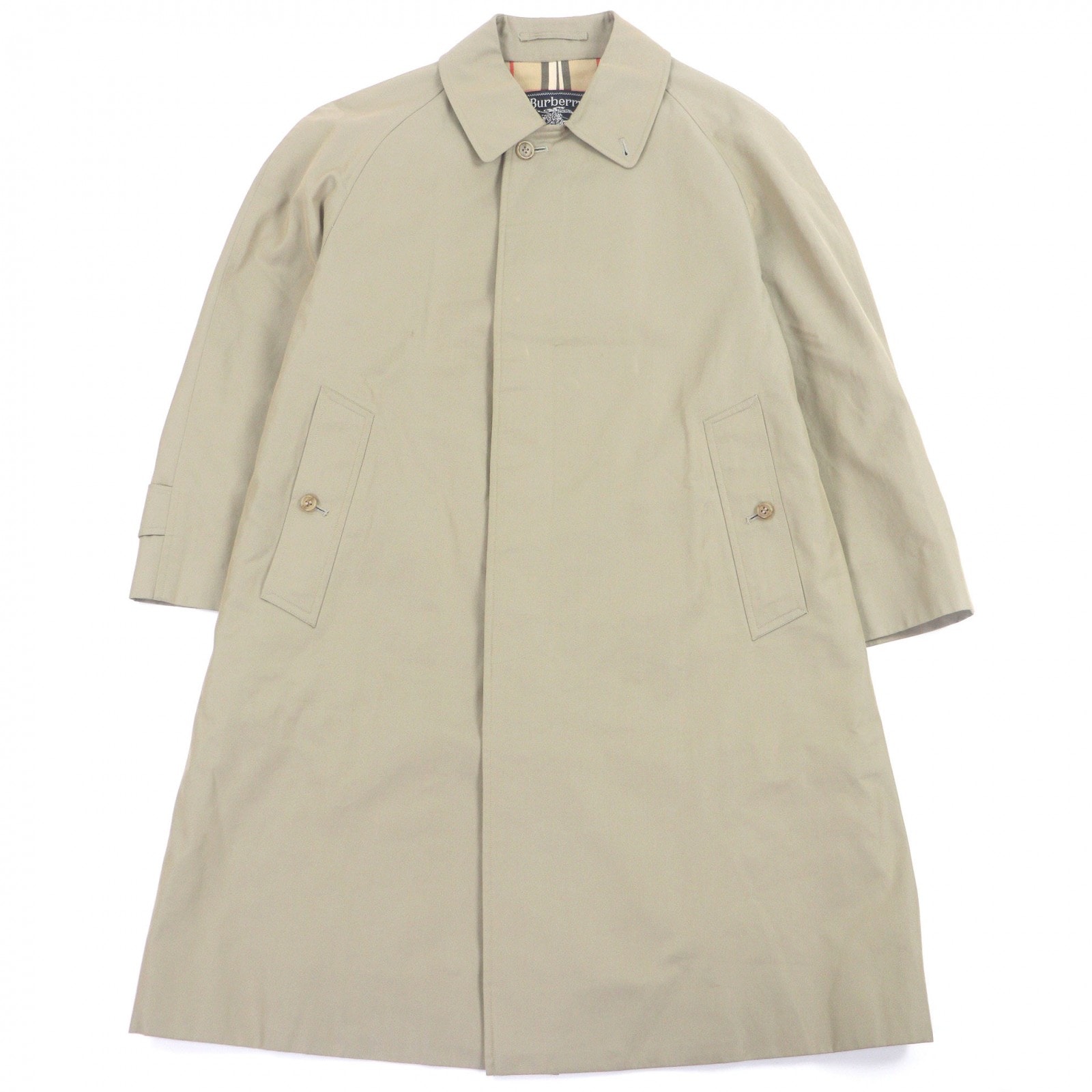 美品 バーバリー ステンカラーコート 玉虫色 メンズ 88-160