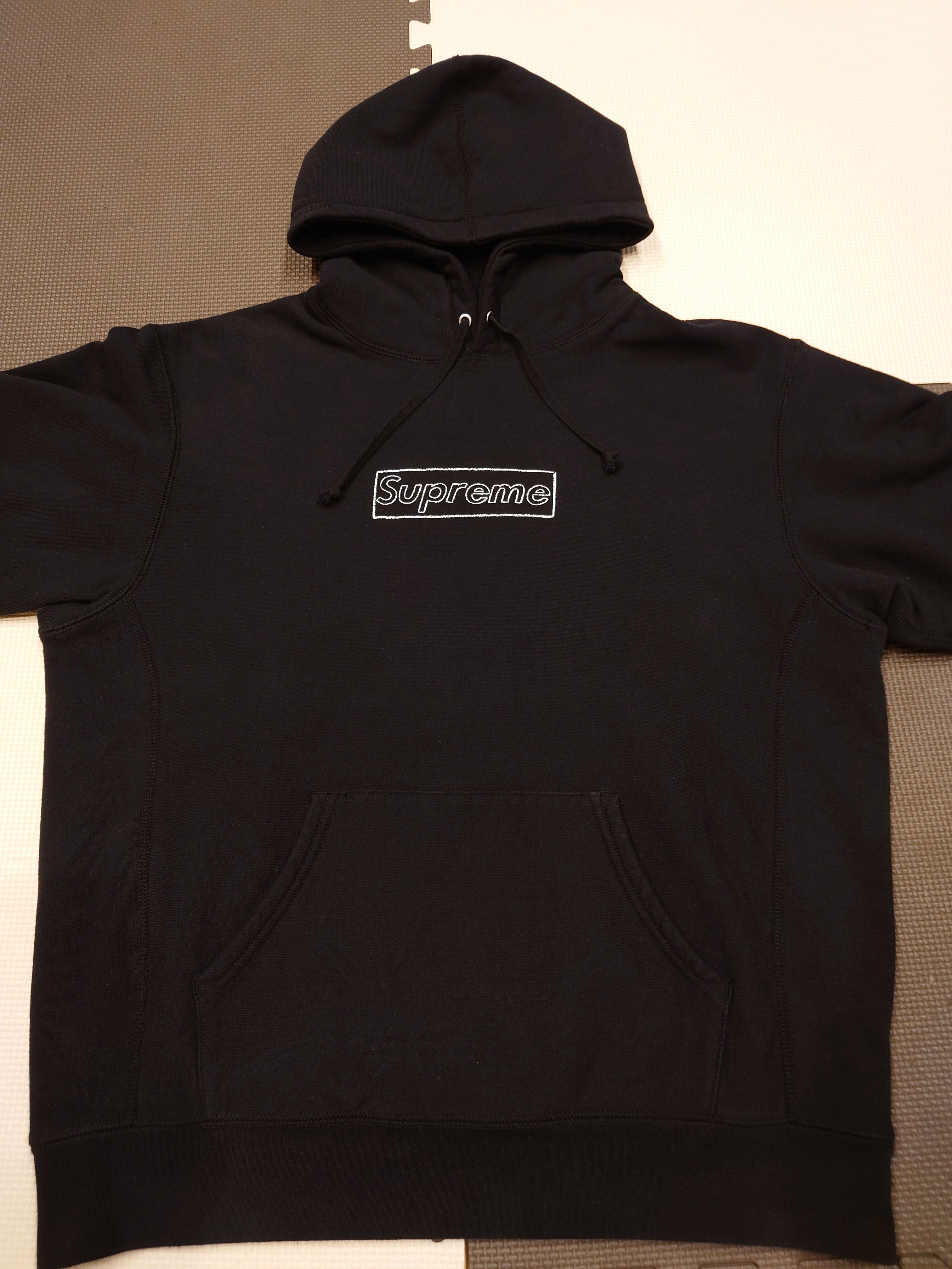 Supreme KAWS Chalk Logo Hooded Sweatshirt "Black"(2021)