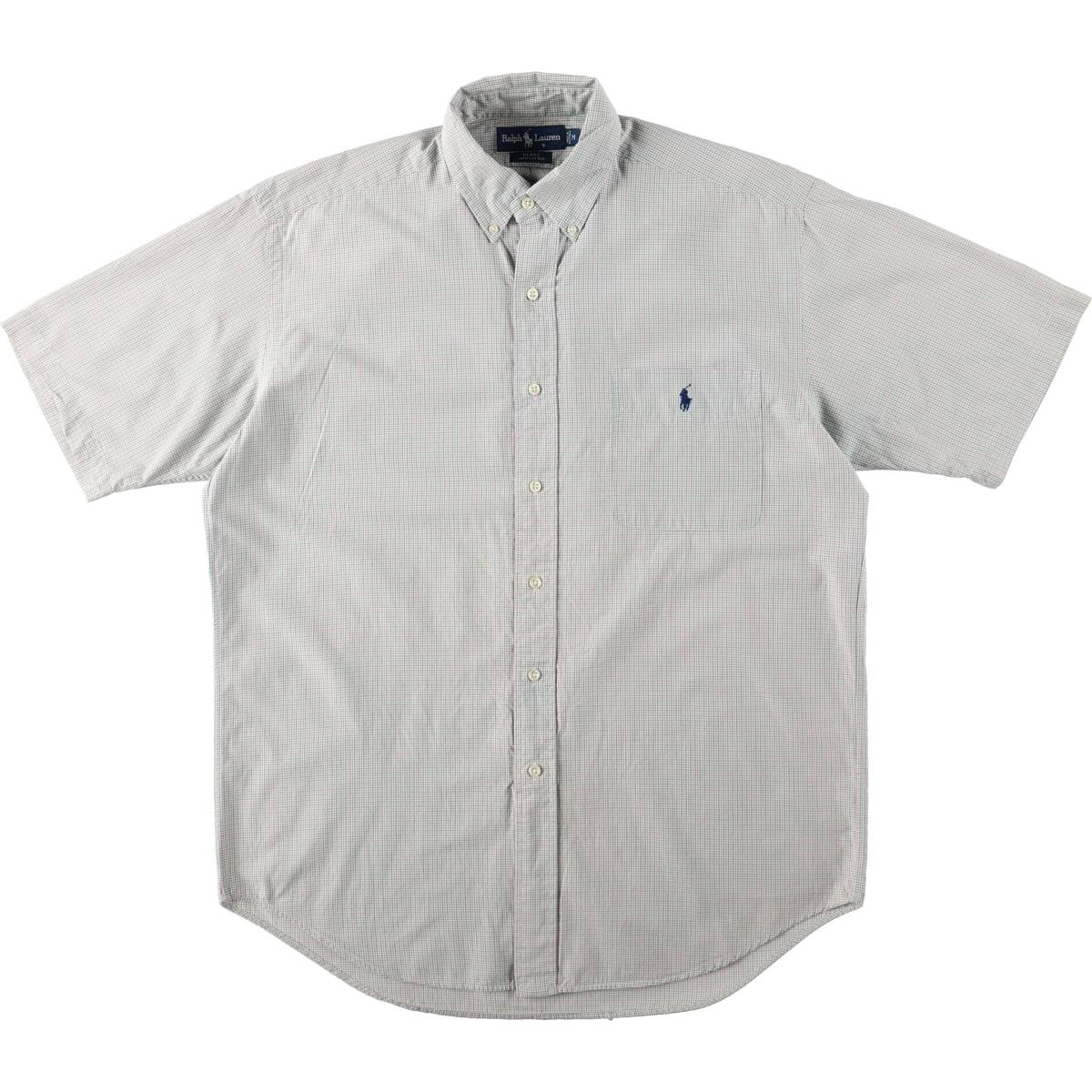 古着 ラルフローレン Ralph Lauren BLAKE ギンガムチェック 半袖 ボタンダウン チェックシャツ メンズM相当/eaa665080